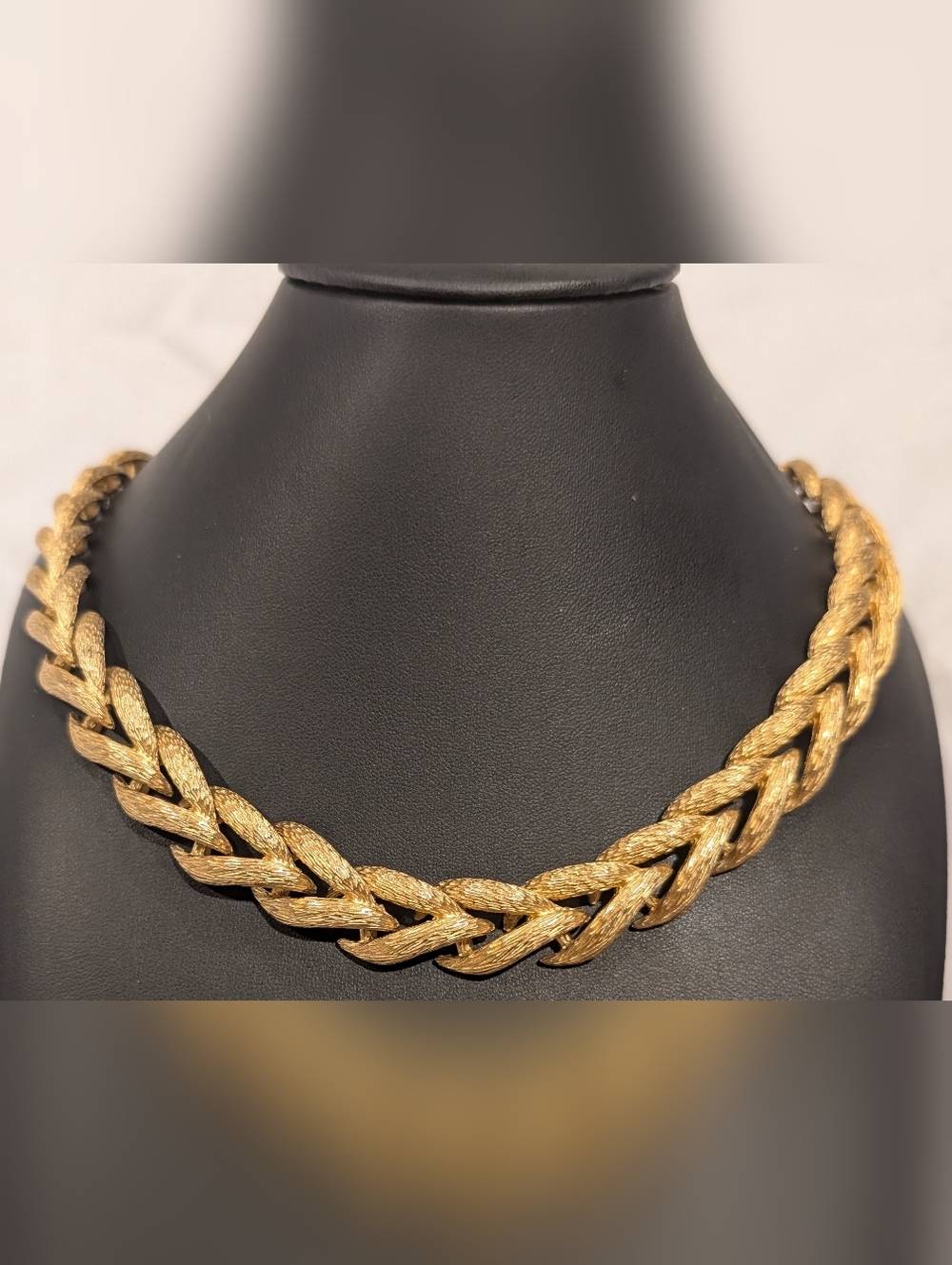 Gold Tone Braided Link Necklace